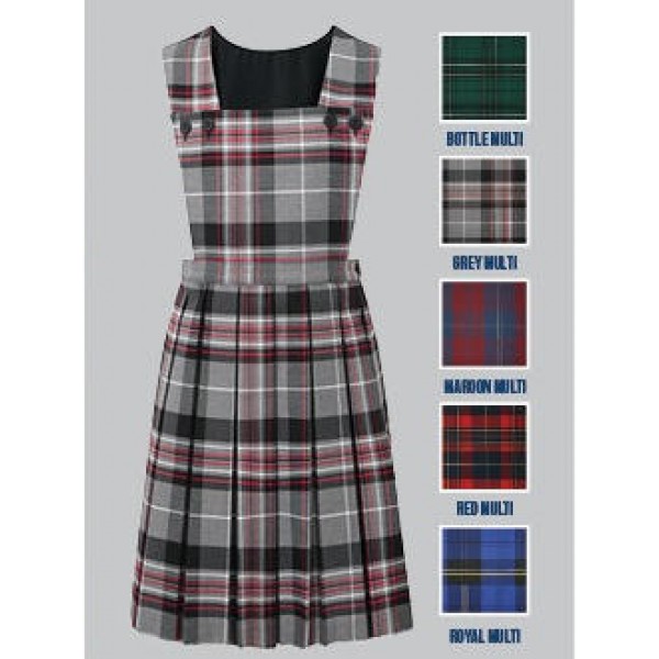 grey tartan pinafore dress school